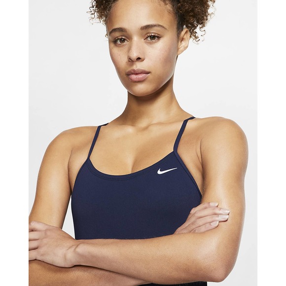 NWT Nike Sz S NESSA Black With White Swish Tank One Piece Swimsuit - Picture 11 of 11